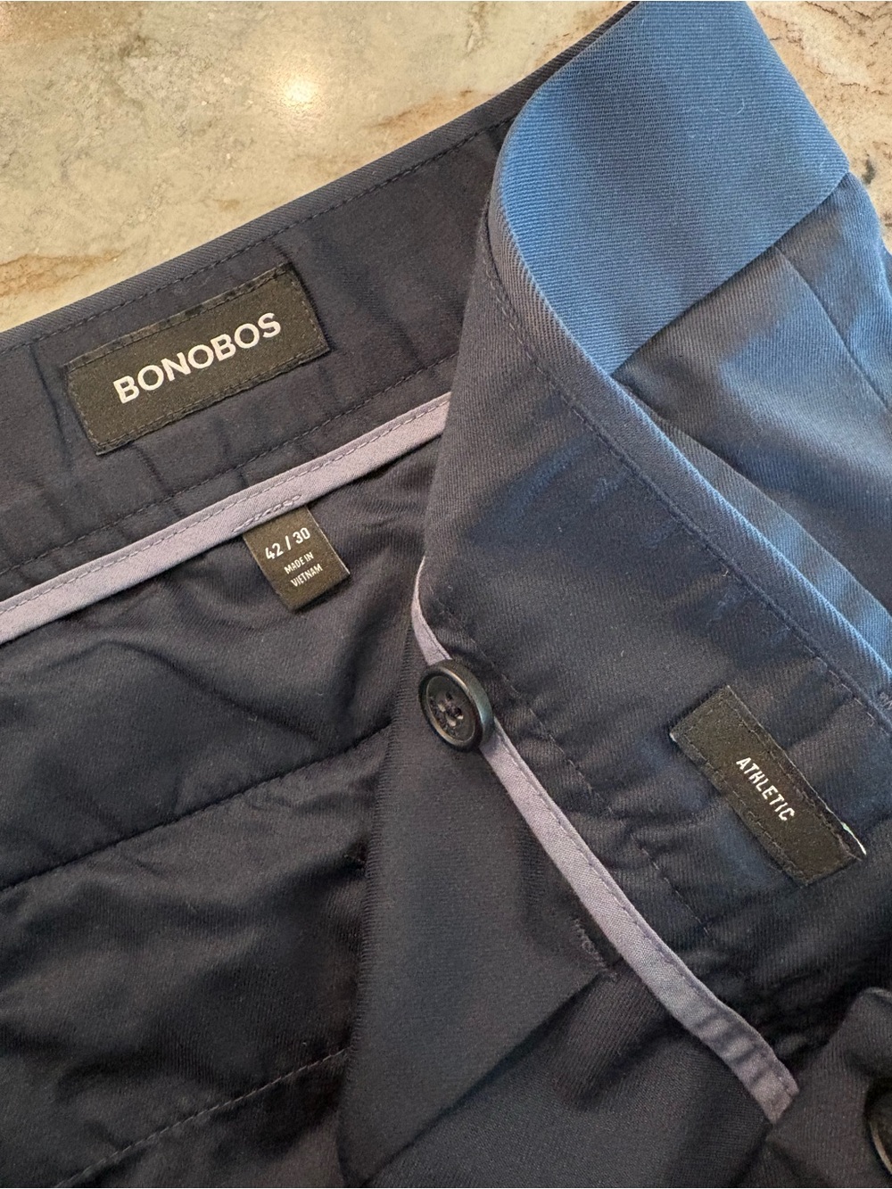 Mens Bononos Monday Slack Dress Pants Weekday Warrior Navy Athletic Fit 40X32 - Picture 3 of 9